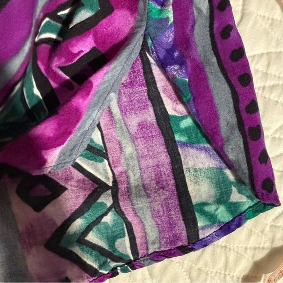 Vintage Colorful Geometric Button-Up Shirt - Picture 8 of 8